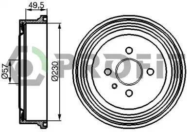 5020-0062 PROFIT Тормозной барабан