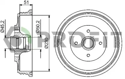 5020-0091 PROFIT Тормозной барабан