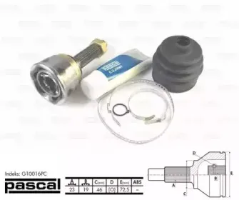 G10016PC PASCAL Шарнирный комплект, приводной вал