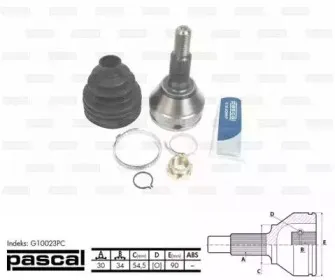 G10023PC PASCAL Шарнирный комплект, приводной вал