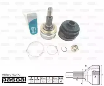 G10024PC PASCAL Шарнирный комплект, приводной вал