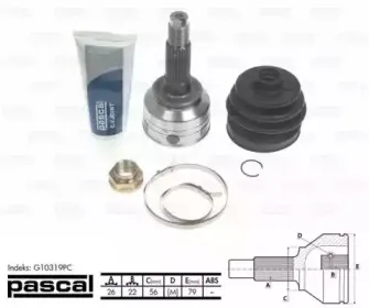 G10319PC PASCAL Шарнирный комплект, приводной вал