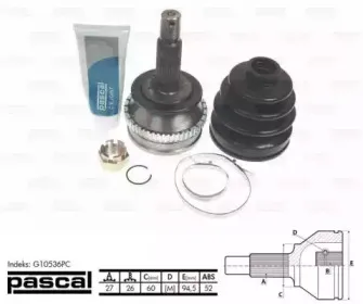 G10536PC PASCAL Шарнирный комплект, приводной вал
