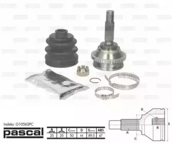 G10562PC PASCAL Шарнирный комплект, приводной вал