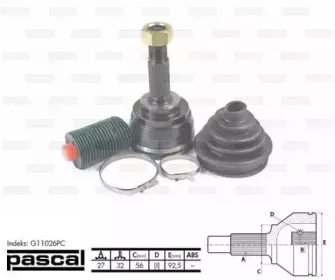 G11026PC PASCAL Шарнирный комплект, приводной вал
