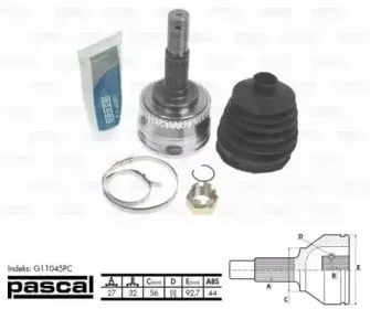 G11045PC PASCAL Шарнирный комплект, приводной вал