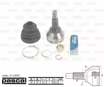 G11083PC PASCAL Шарнирный комплект, приводной вал