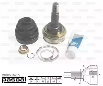 G12001PC PASCAL Шарнирный комплект, приводной вал