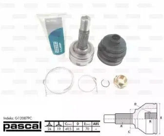 G12087PC PASCAL Шарнирный комплект, приводной вал