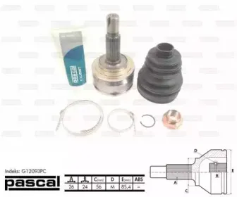 G12093PC PASCAL Шарнирный комплект, приводной вал