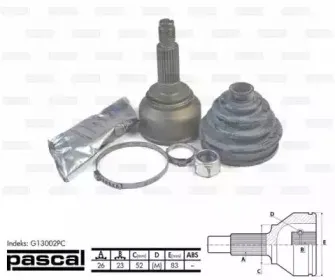 G13002PC PASCAL Шарнирный комплект, приводной вал
