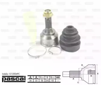 G13004PC PASCAL Шарнирный комплект, приводной вал