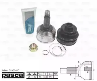G14014PC PASCAL Шарнирный комплект, приводной вал