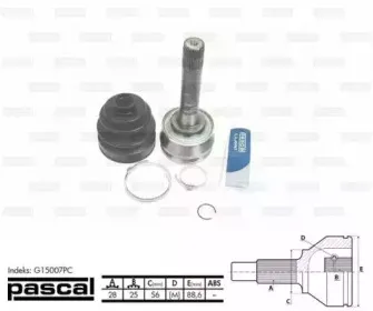 G15007PC PASCAL Шарнирный комплект, приводной вал