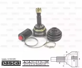 G15010PC PASCAL Шарнирный комплект, приводной вал