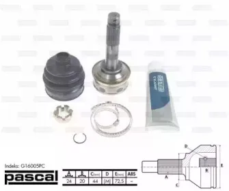 G16005PC PASCAL Шарнирный комплект, приводной вал