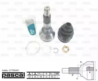 G17004PC PASCAL Шарнирный комплект, приводной вал