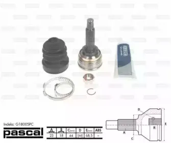 G18005PC PASCAL Шарнирный комплект, приводной вал