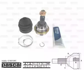 G18010PC PASCAL Шарнирный комплект, приводной вал