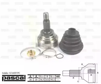 G1A001PC PASCAL Шарнирный комплект, приводной вал