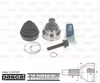 G1A014PC PASCAL Шарнирный комплект, приводной вал