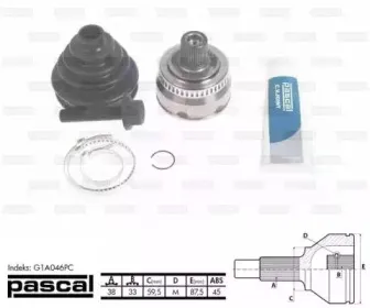 G1A046PC PASCAL Шарнирный комплект, приводной вал