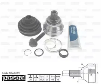G1A047PC PASCAL Шарнирный комплект, приводной вал