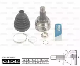 G1B009PC PASCAL Шарнирный комплект, приводной вал