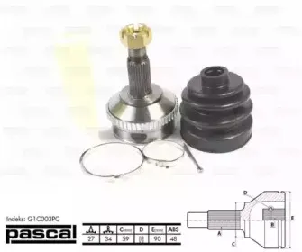 G1C003PC PASCAL Шарнирный комплект, приводной вал