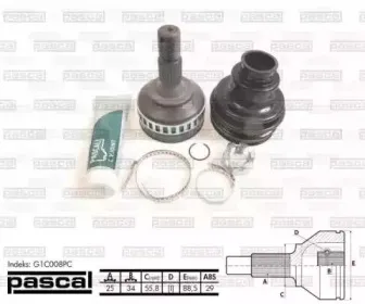 G1C008PC PASCAL Шарнирный комплект, приводной вал