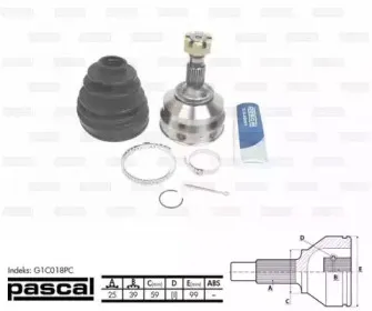 G1C018PC PASCAL Шарнирный комплект, приводной вал
