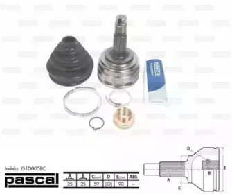 G1D005PC PASCAL Шарнирный комплект, приводной вал