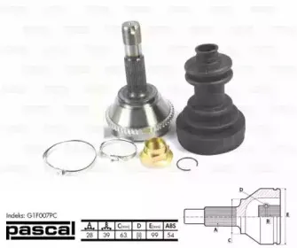 G1F007PC PASCAL Шарнирный комплект, приводной вал