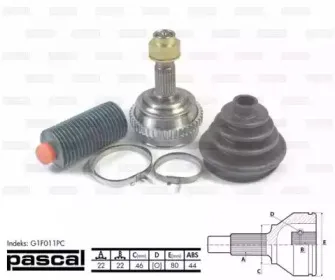 G1F011PC PASCAL Шарнирный комплект, приводной вал