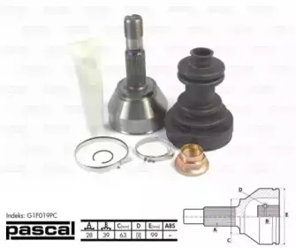 G1F019PC PASCAL Шарнирный комплект, приводной вал