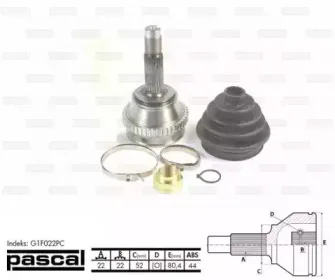 G1F022PC PASCAL Шарнирный комплект, приводной вал