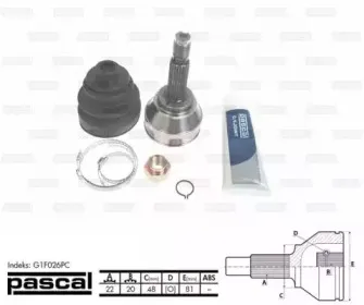 G1F026PC PASCAL Шарнир, приводной вал