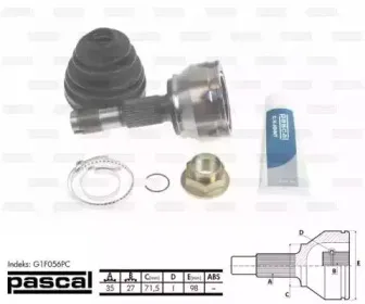 G1F056PC PASCAL Шарнирный комплект, приводной вал