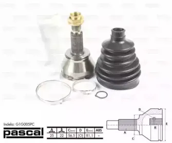 G1G005PC PASCAL Шарнир, приводной вал