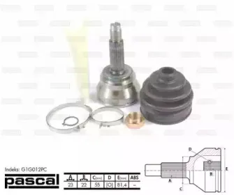 G1G012PC PASCAL Шарнирный комплект, приводной вал