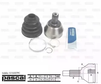 G1G027PC PASCAL Шарнирный комплект, приводной вал