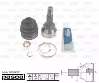 G1G041PC PASCAL Шарнирный комплект, приводной вал