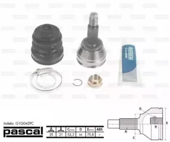 G1G042PC PASCAL Шарнирный комплект, приводной вал