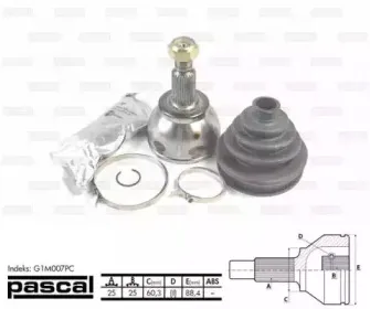 G1M007PC PASCAL Шарнирный комплект, приводной вал