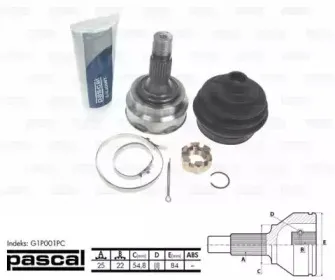G1P001PC PASCAL Шарнир, приводной вал