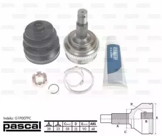 G1P007PC PASCAL Шарнир, приводной вал