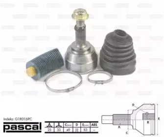 G1R016PC PASCAL Шарнирный комплект, приводной вал