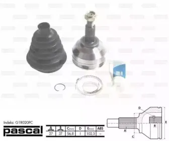 G1R020PC PASCAL Шарнирный комплект, приводной вал