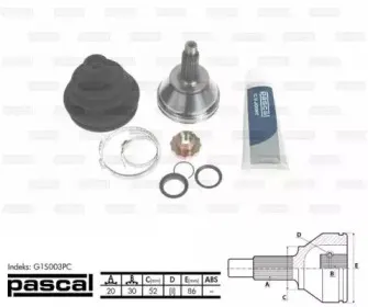 G1S003PC PASCAL Шарнирный комплект, приводной вал