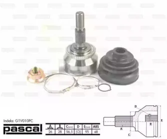 G1V010PC PASCAL Шарнирный комплект, приводной вал
